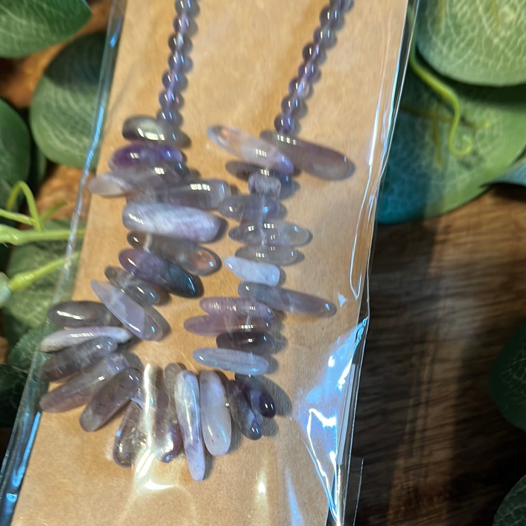 Longstone gem necklace -Amethyst