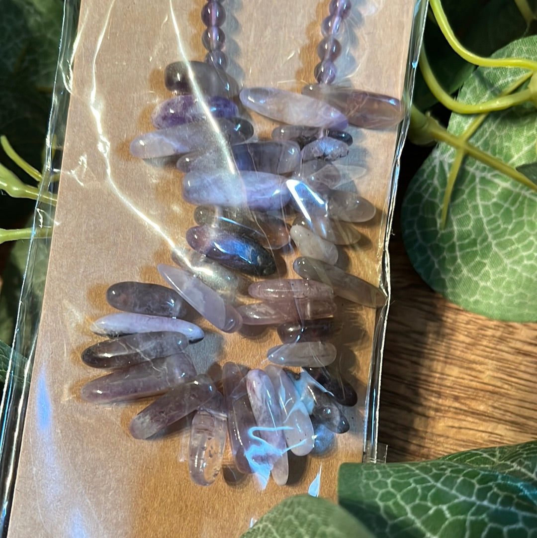 Longstone gem necklace -Amethyst