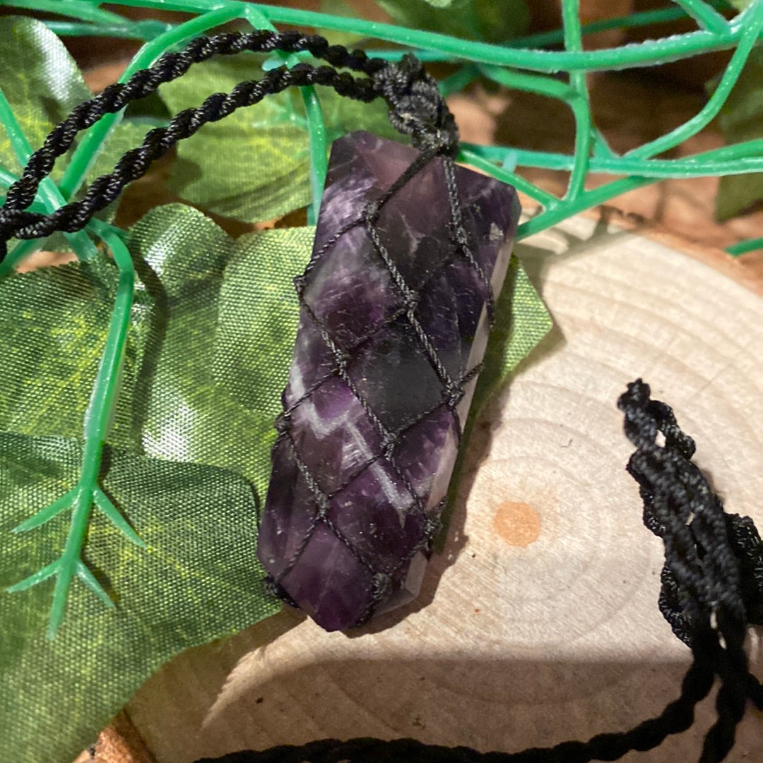 Amethyst flat point pendant