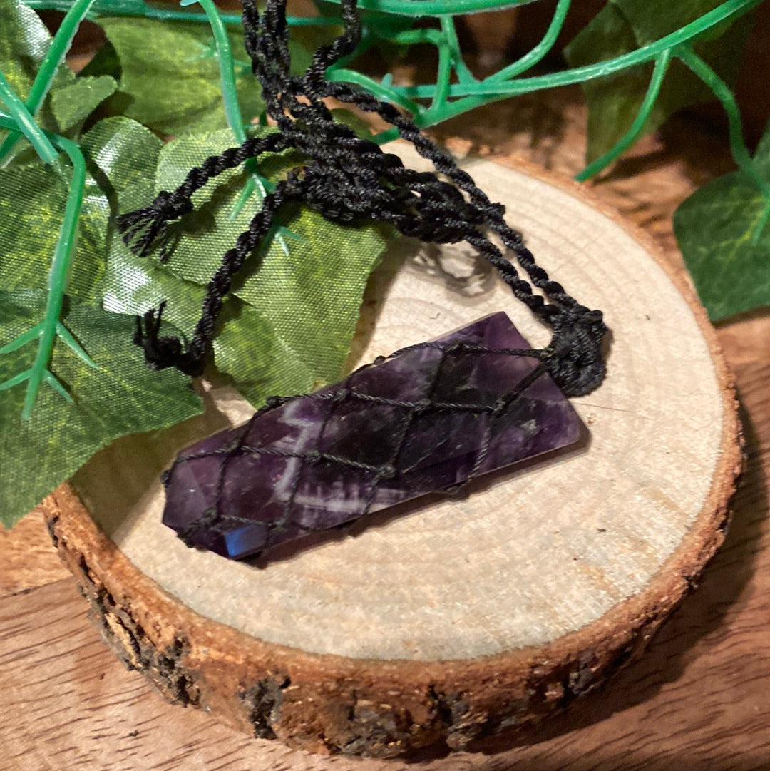 Amethyst flat point pendant