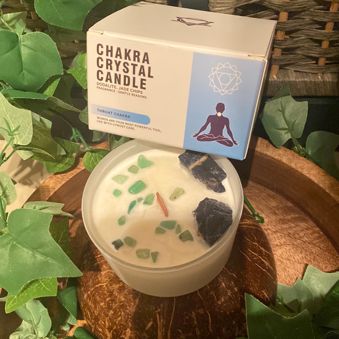 Throat chakra candle