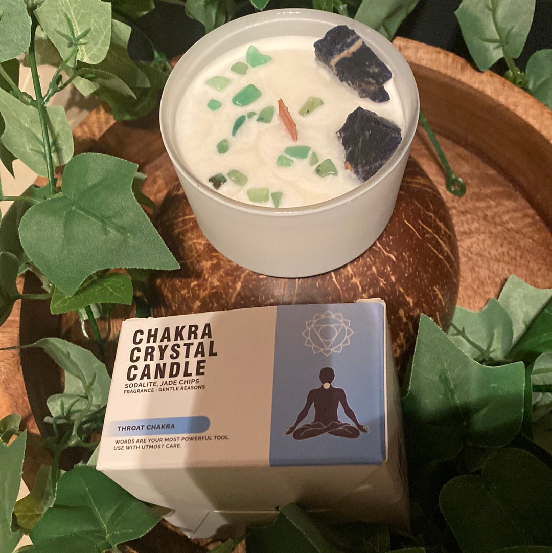 Throat chakra candle