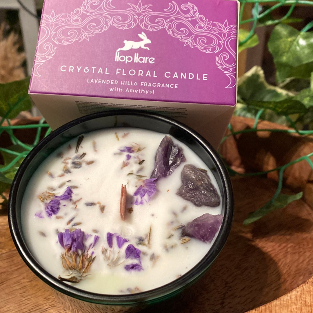 Crystal floral candle