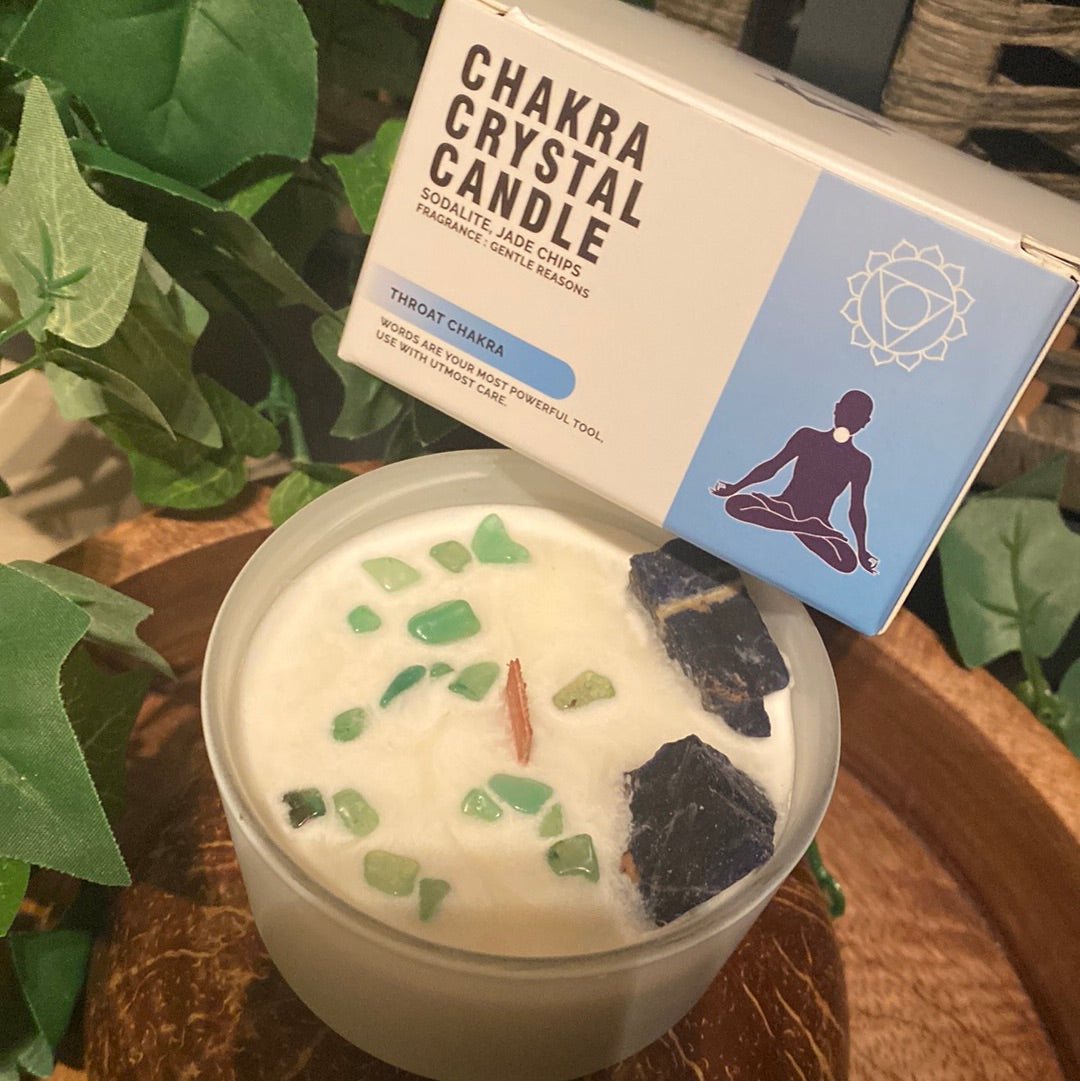 Throat chakra candle