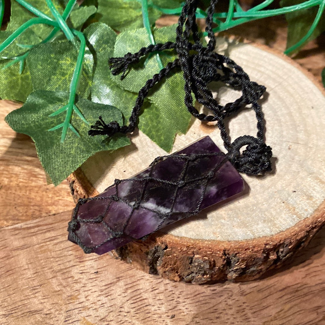 Amethyst flat point pendant