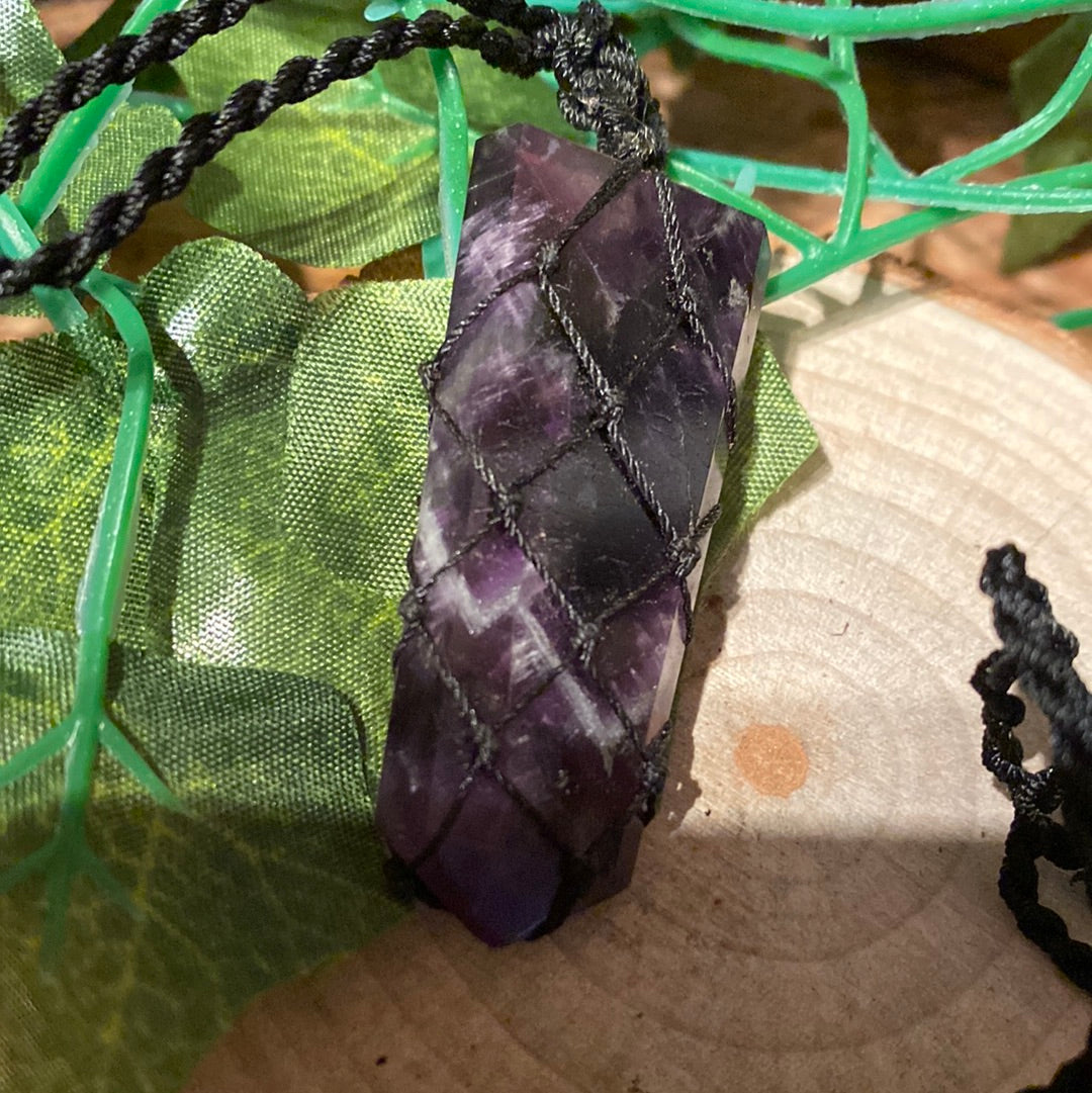 Amethyst flat point pendant