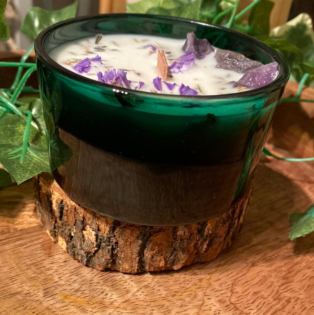 Crystal floral candle