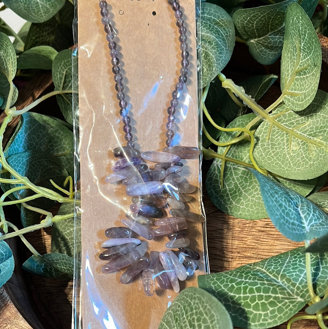 Longstone gem necklace -Amethyst