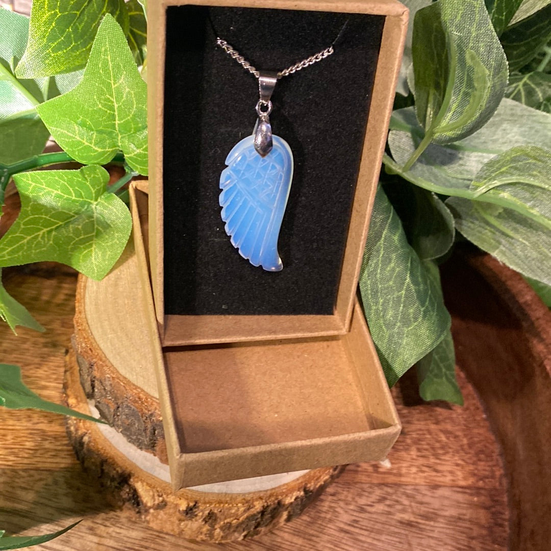 Opalite Angel wing necklace