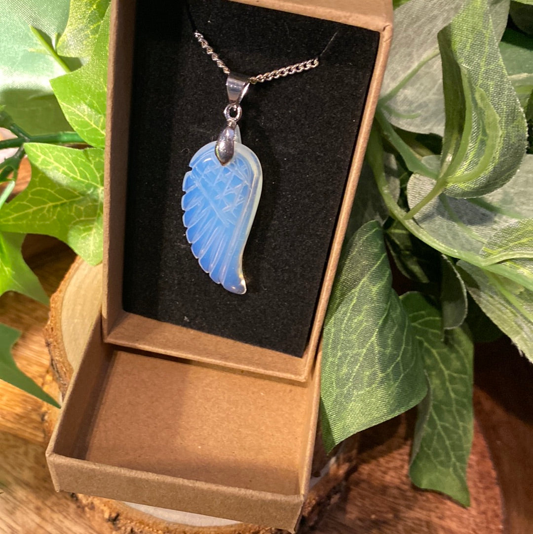 Opalite Angel wing necklace