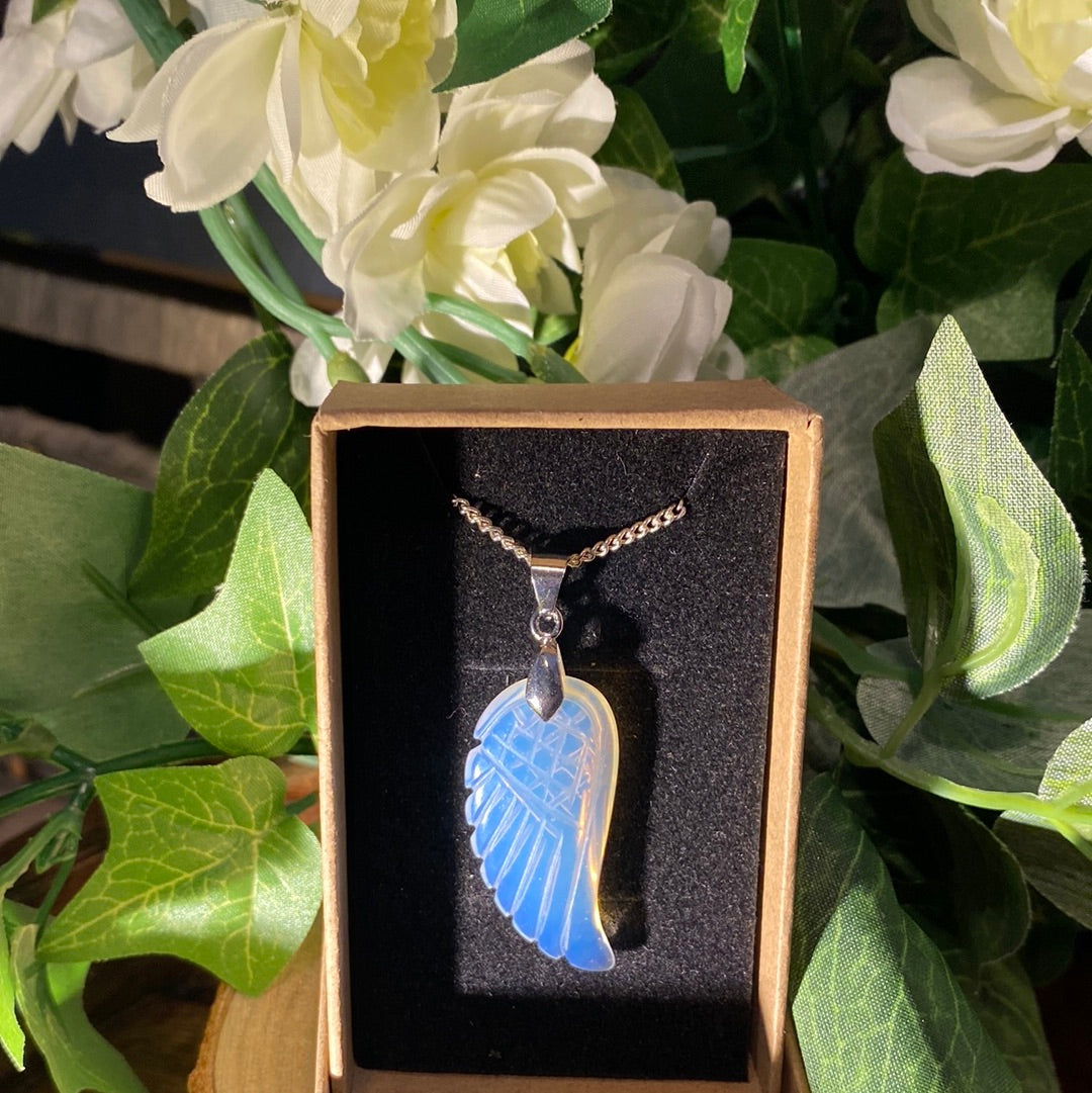 Opalite Angel wing necklace