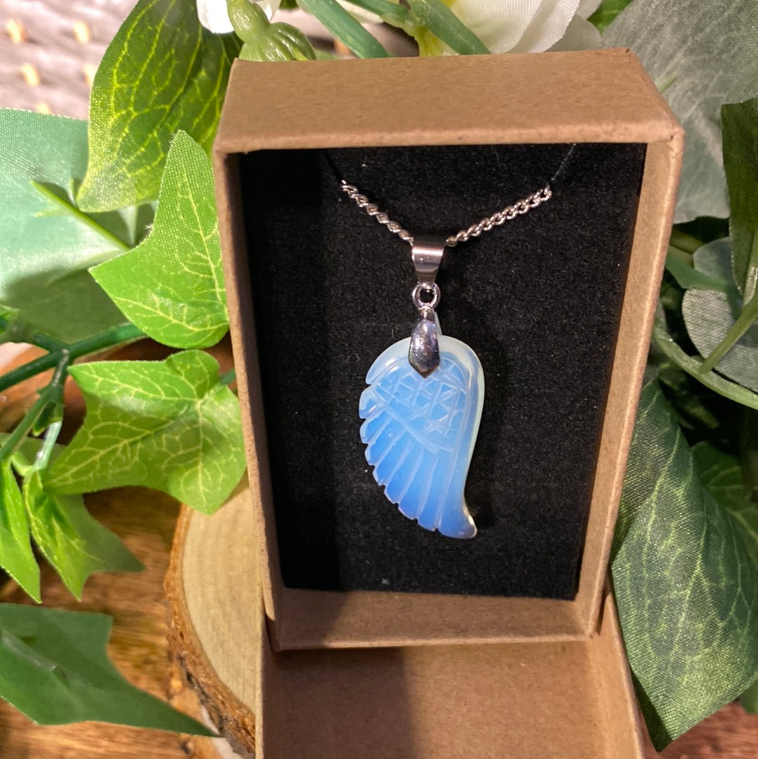 Opalite Angel wing necklace