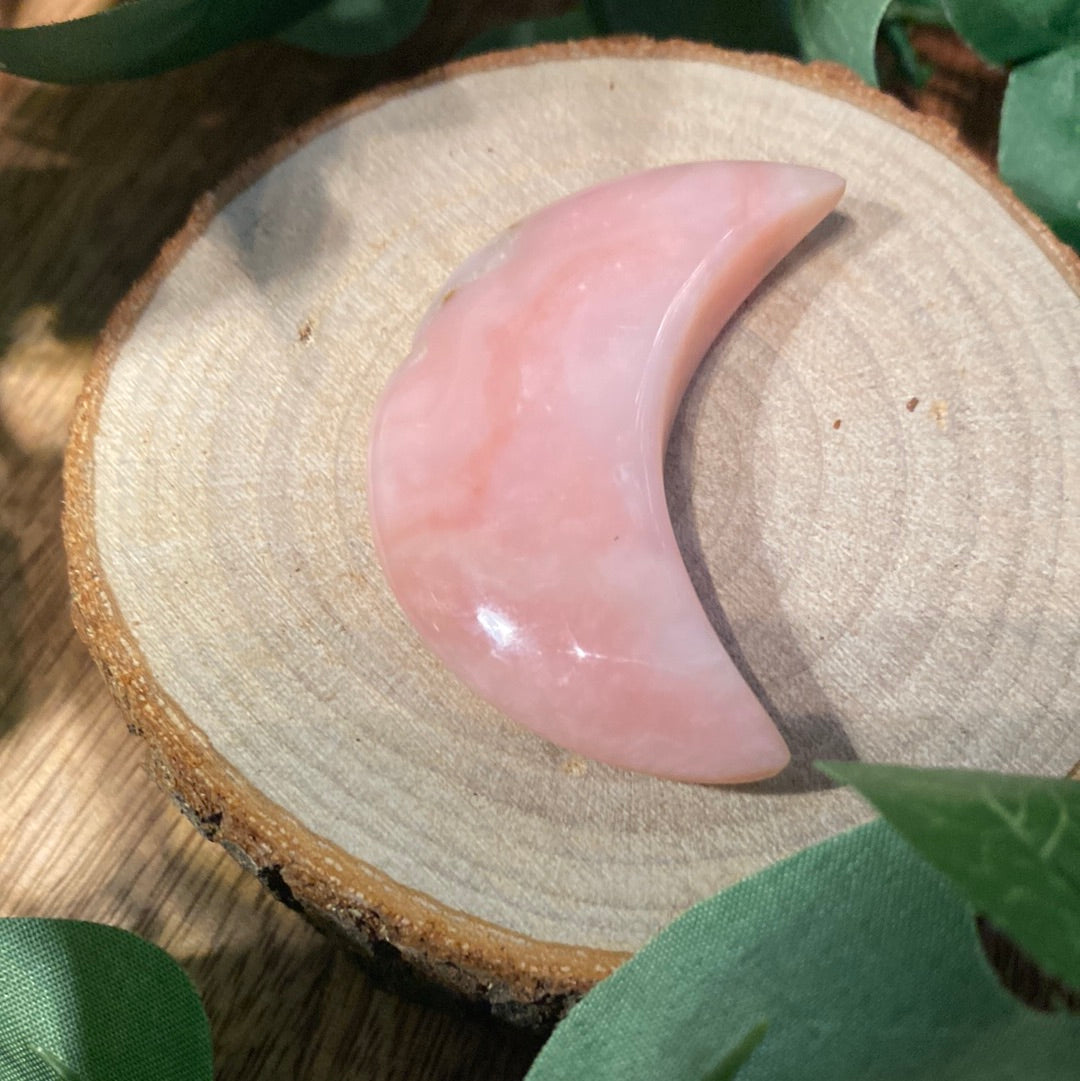 Pink Opal cresent moon