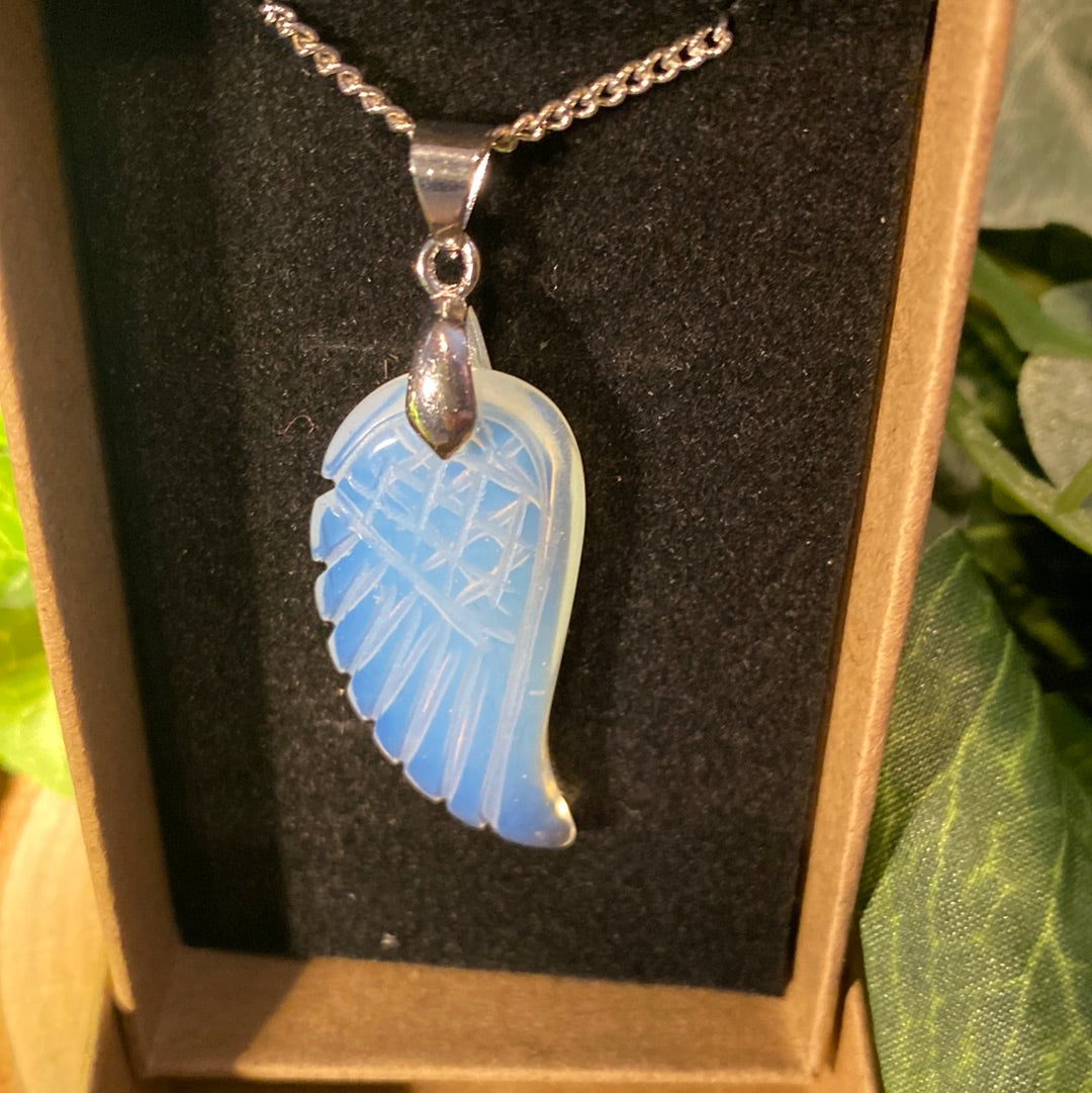 Opalite Angel wing necklace