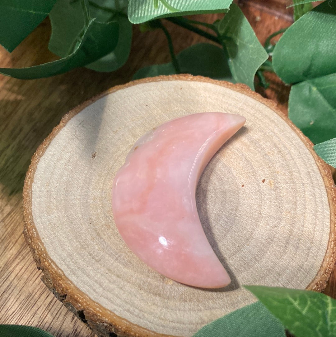 Pink Opal cresent moon