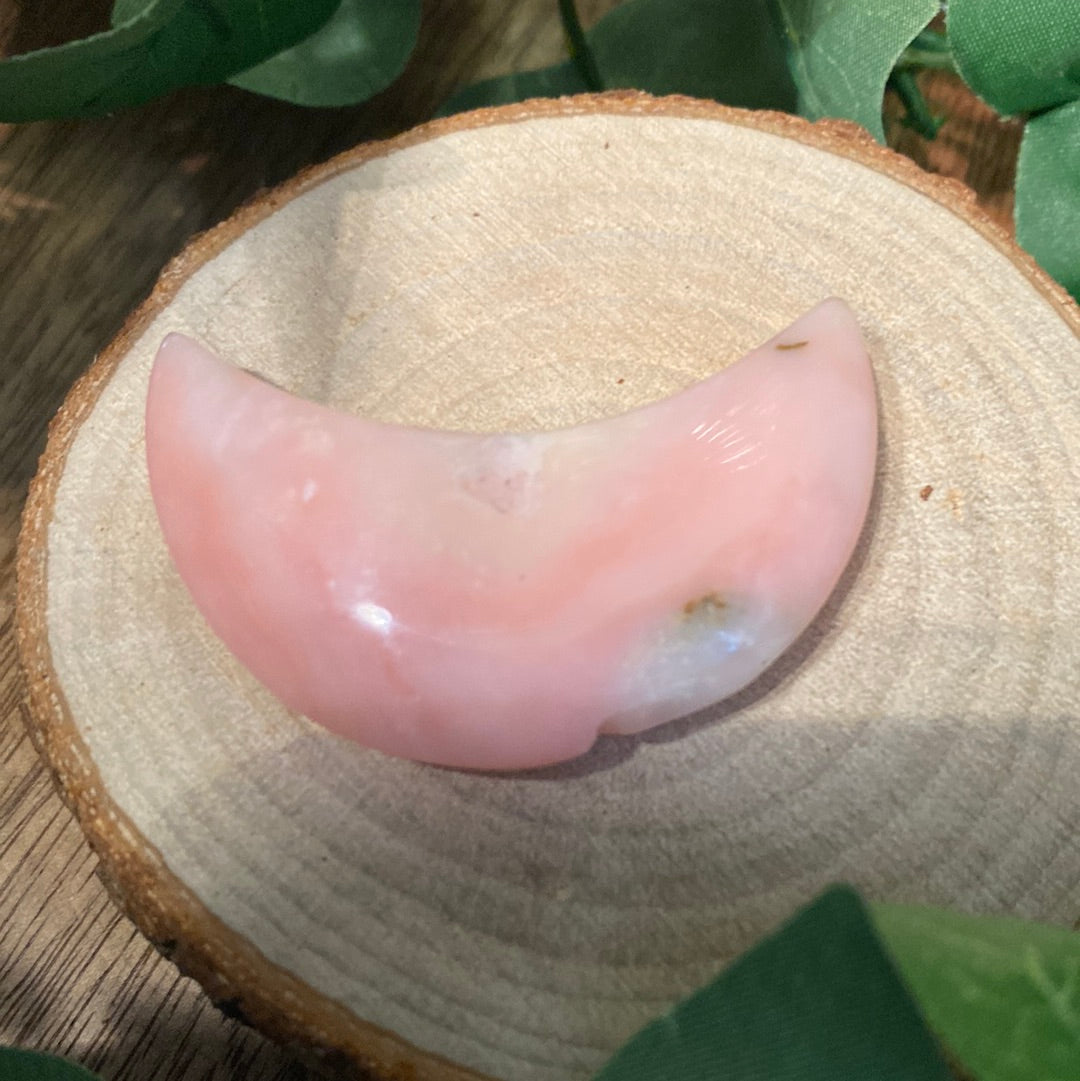 Pink Opal cresent moon