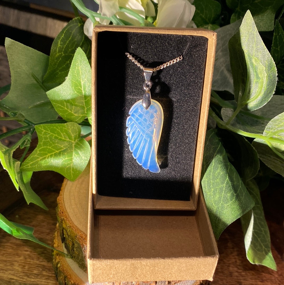 Opalite Angel wing necklace