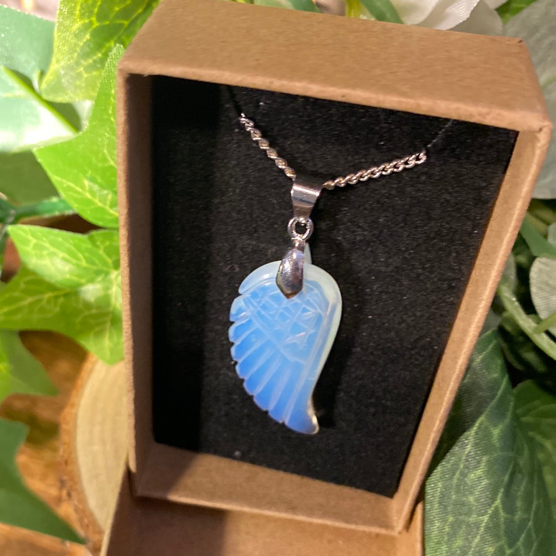 Opalite Angel wing necklace