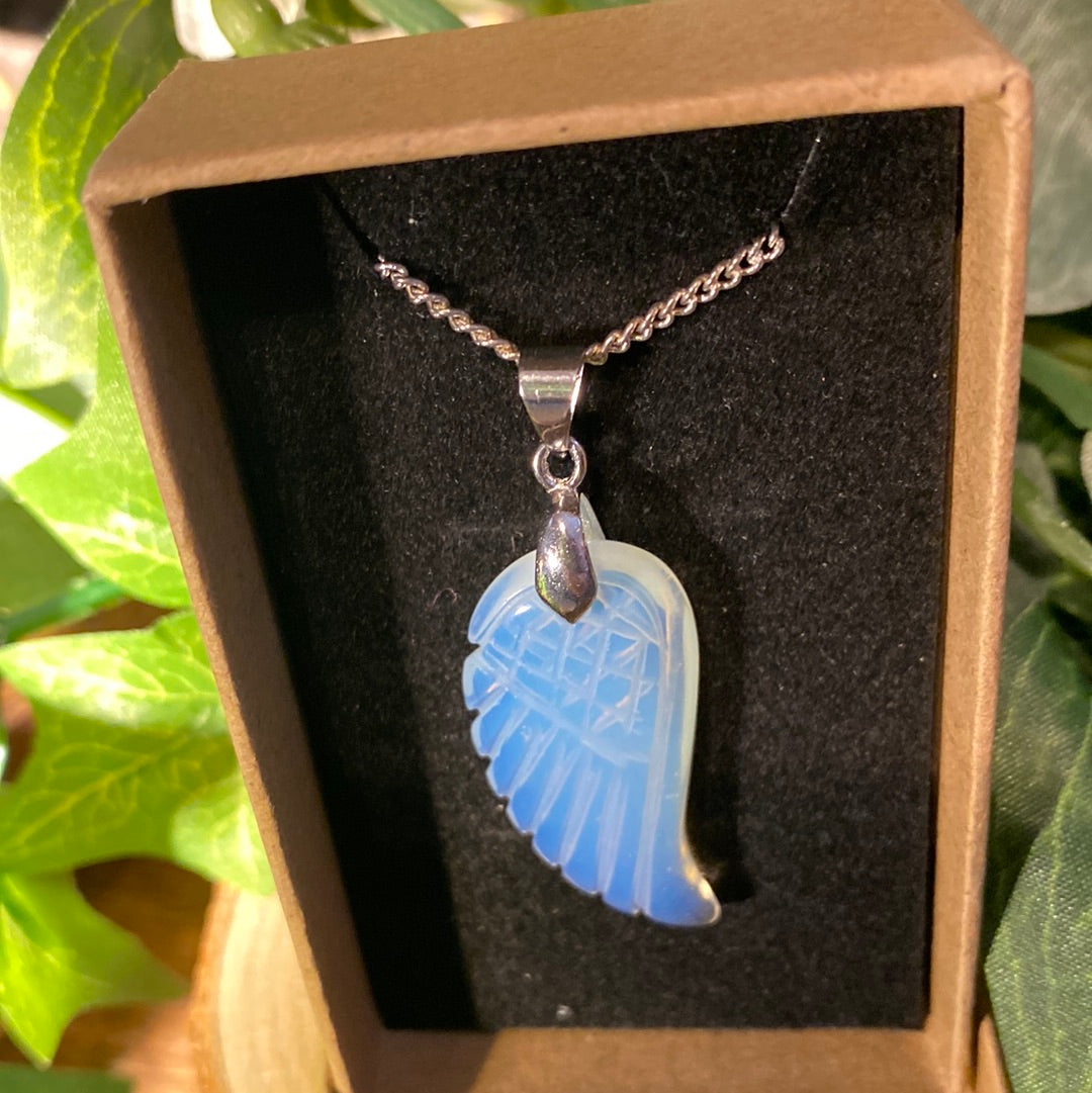 Opalite Angel wing necklace