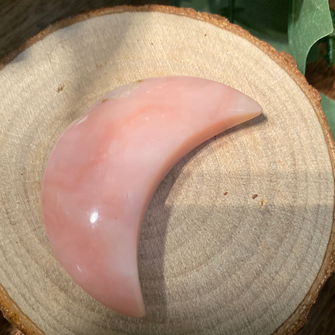 Pink Opal cresent moon